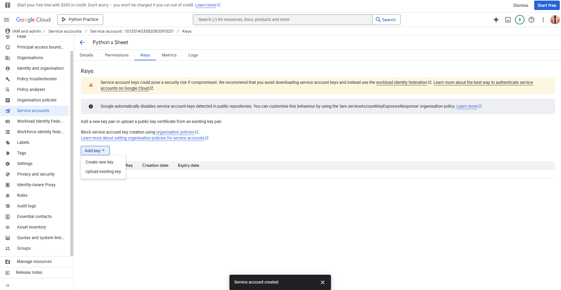 Google cloud console image