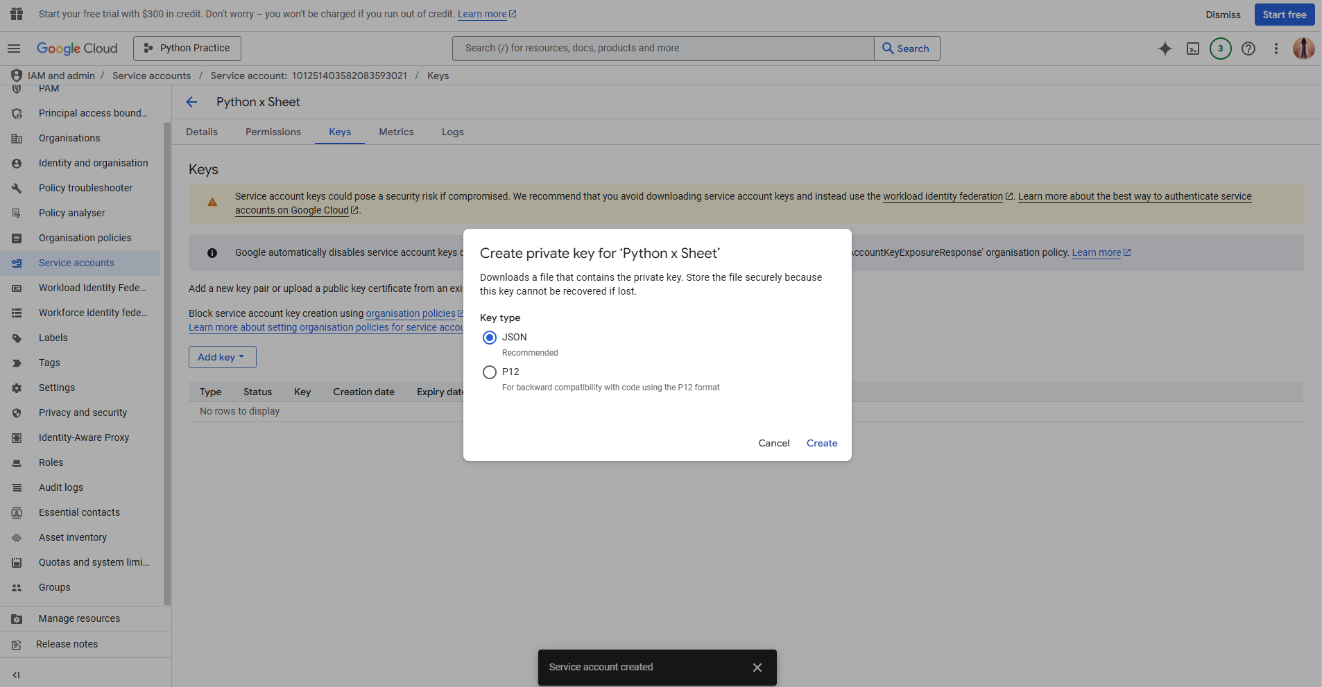Google cloud console image