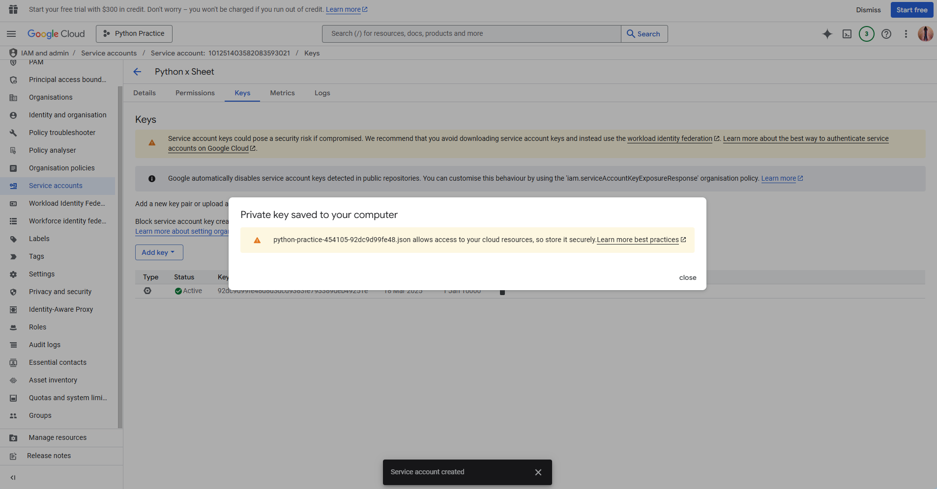 Google cloud console image