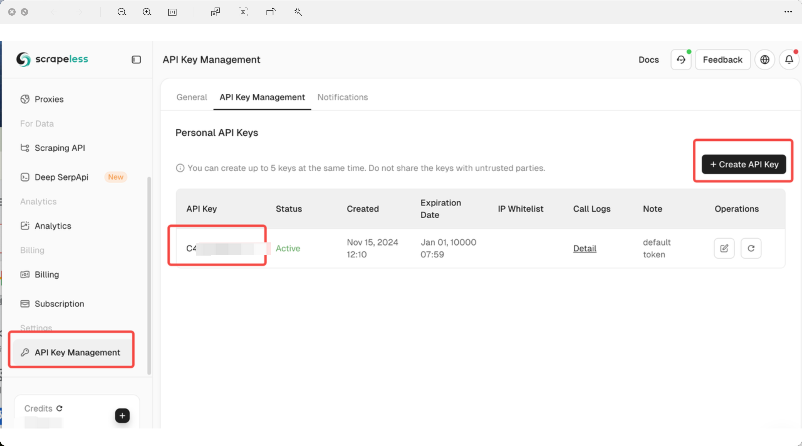obtain scrapeless api key