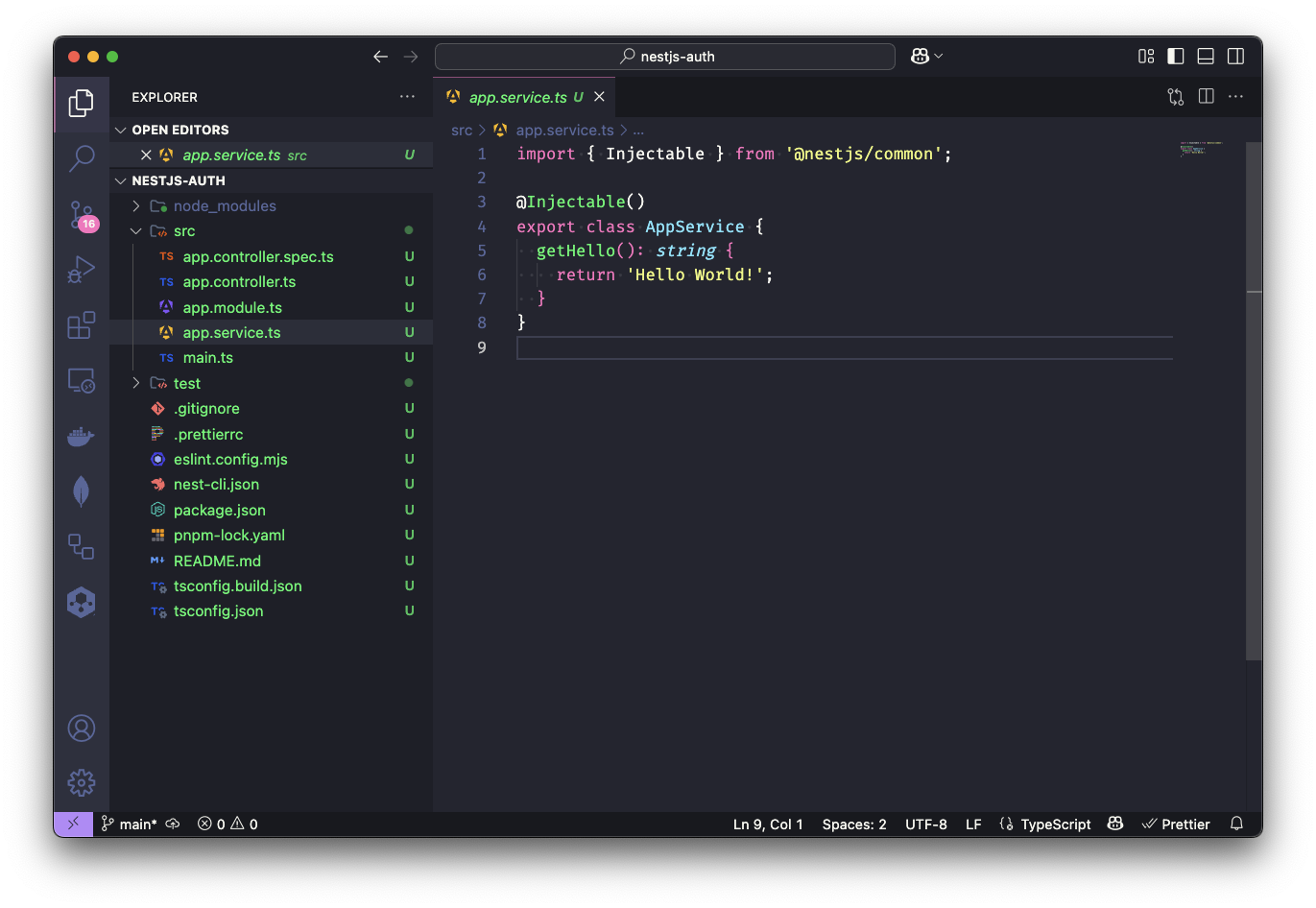 Service criado pelo NestJS CLI