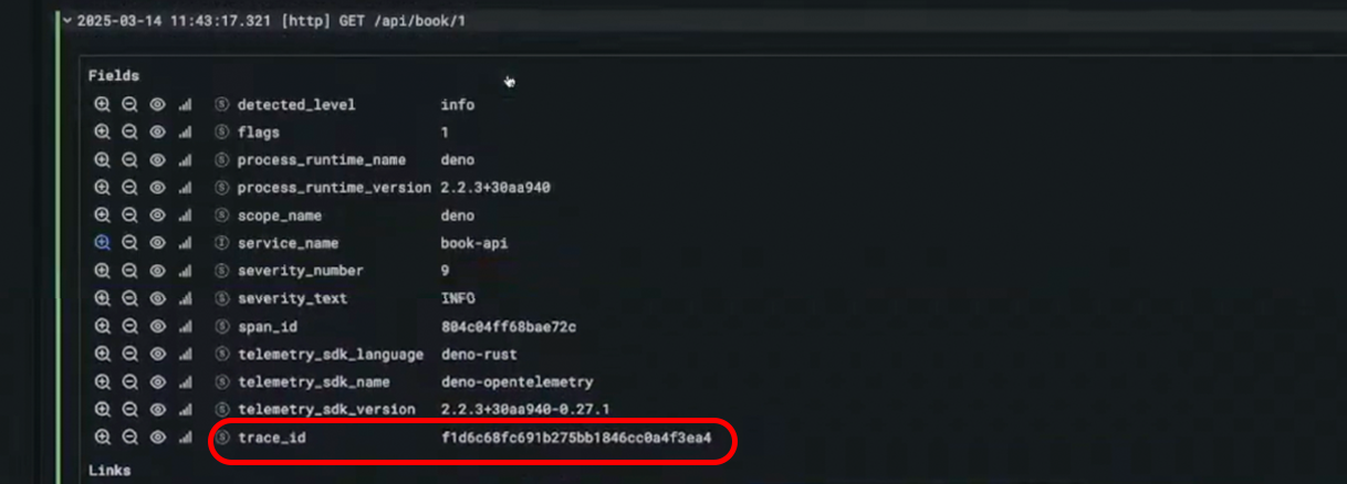 Trace id in log