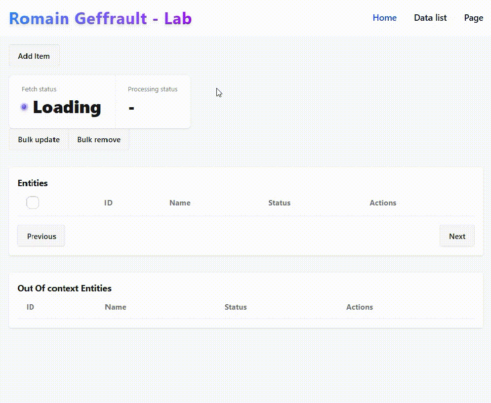 Exemple of DataListStore