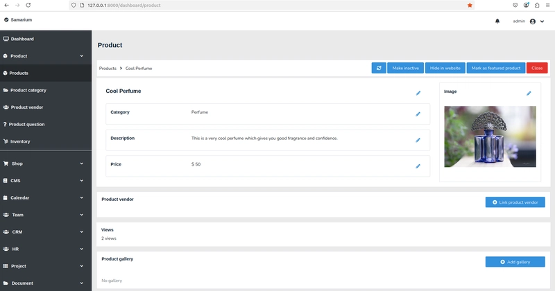 Easily create products from admin panel and display in website using Laravel app