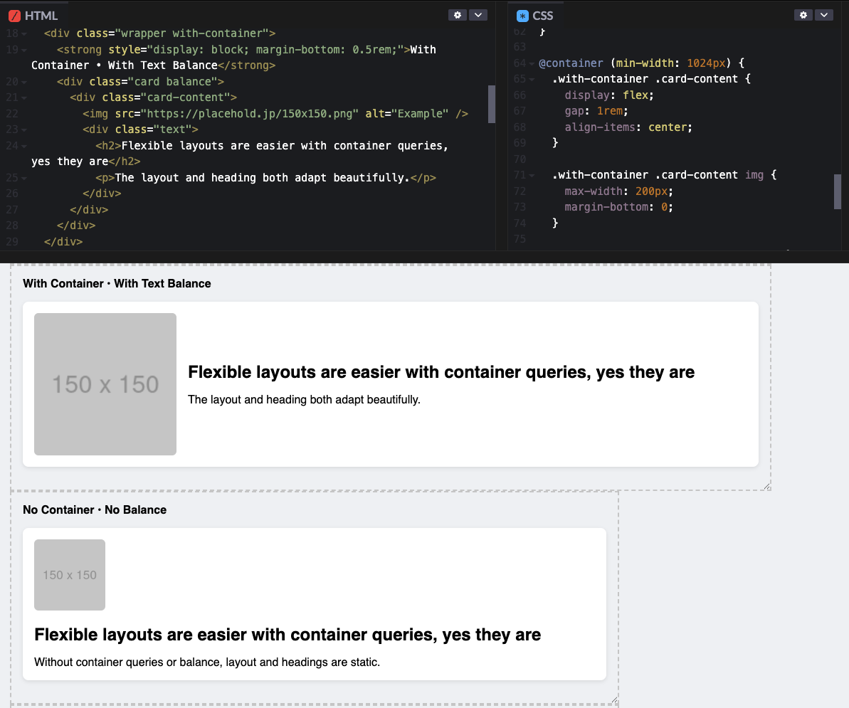 Container queries in action