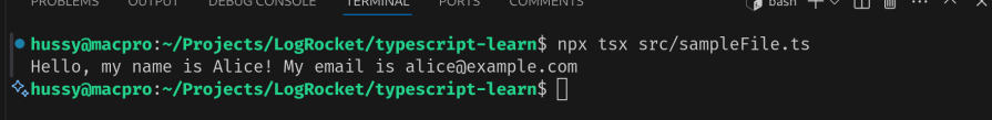 using classes in typescript