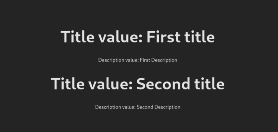 rendering two interface example components to DOM