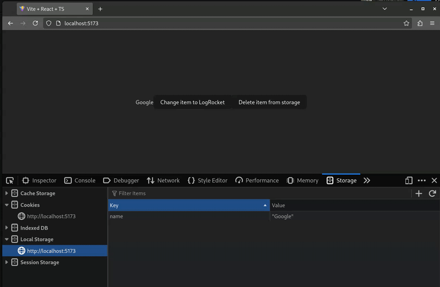 react removes or sets local storage