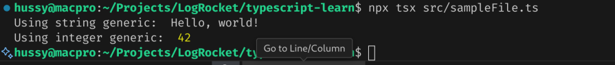 using a function with generics