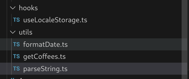 organizing helper functions hooks and services