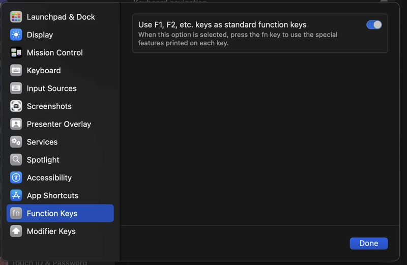 Apple Magic Keyboard (USB-C) function keys not working