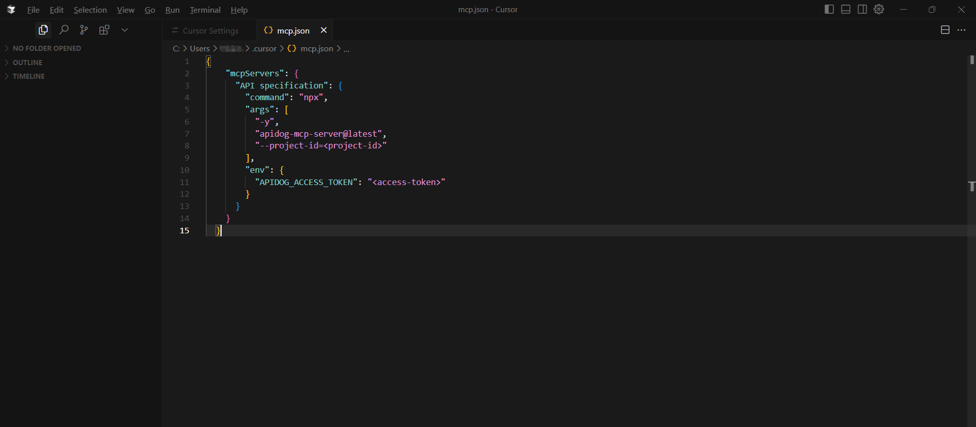 Configuring Apidog MCP Server at Apidog