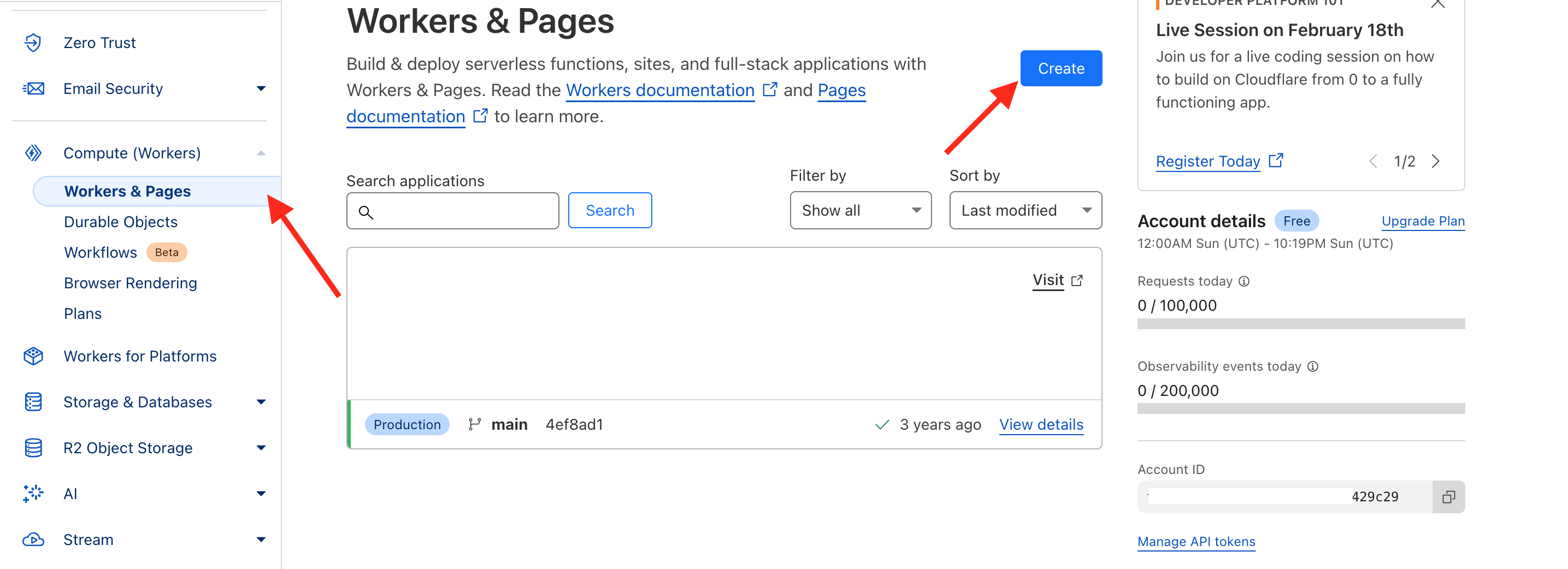 Cloudflare console
