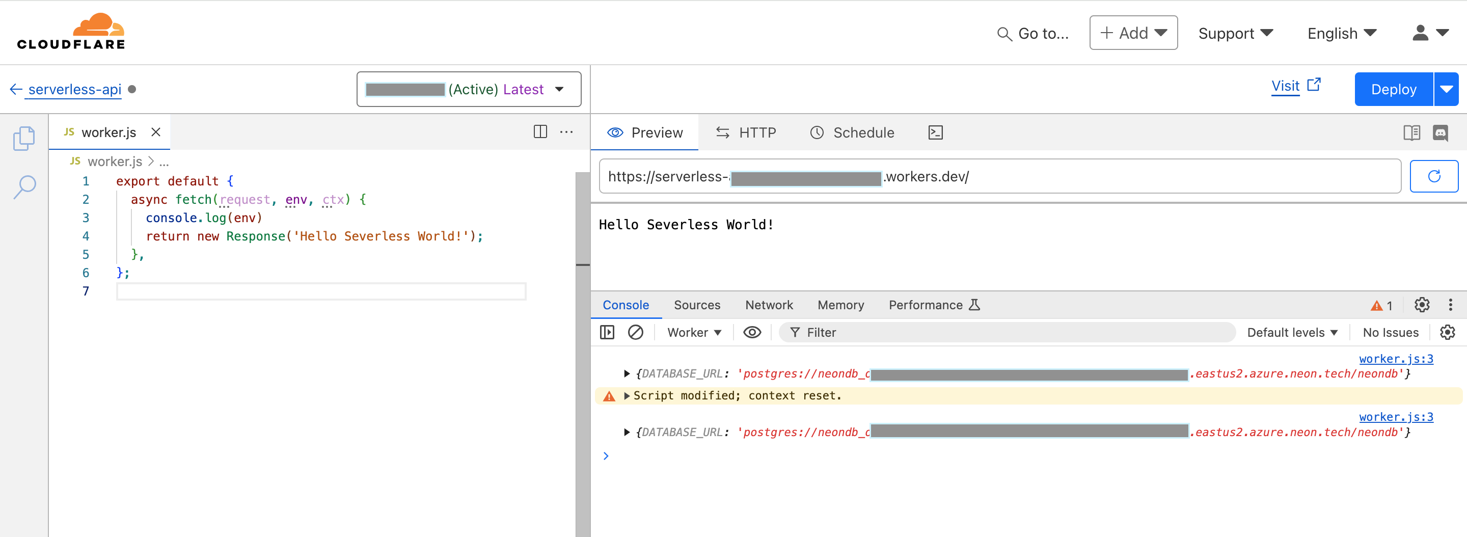 test the serverless function on Cloudflare playground