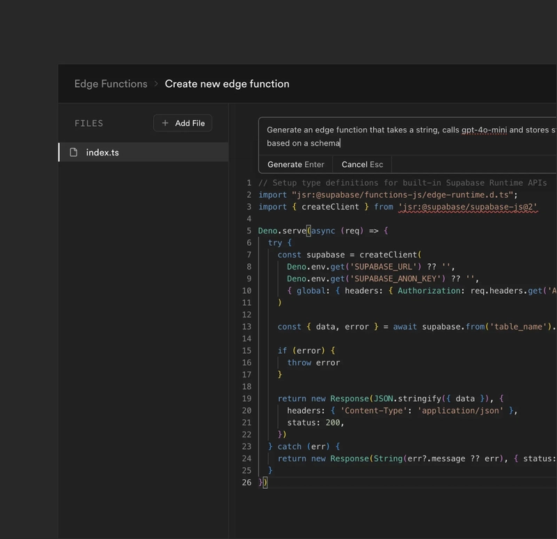 Edge Functions: Deploy from the Dashboard + Deno 2.1