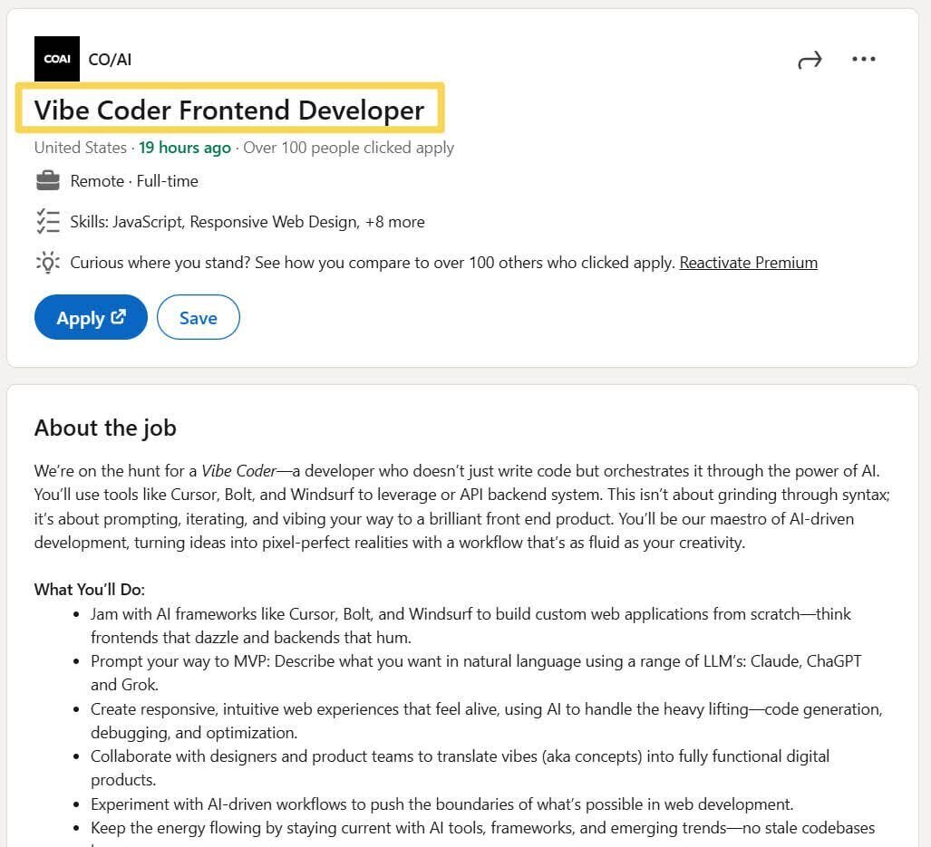 Vibe coder wanted