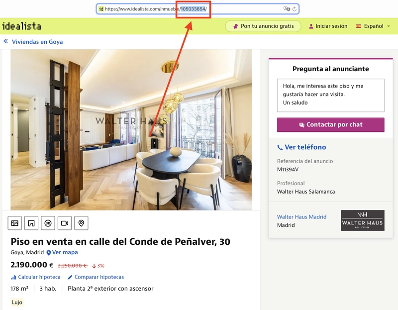 Cómo obtener el histórico de precios de viviendas en Idealista