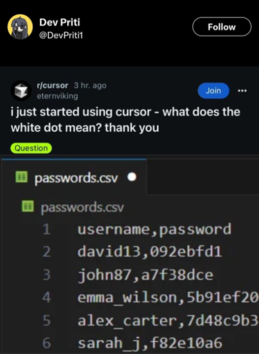 vibe coding post from a forum