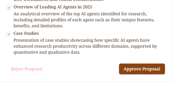 reject or approve the proposed topics