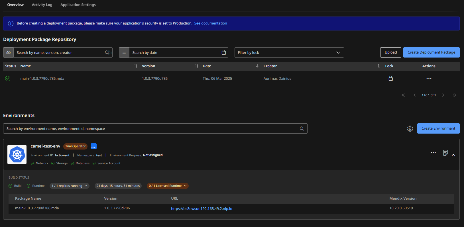 Private cloud app environments