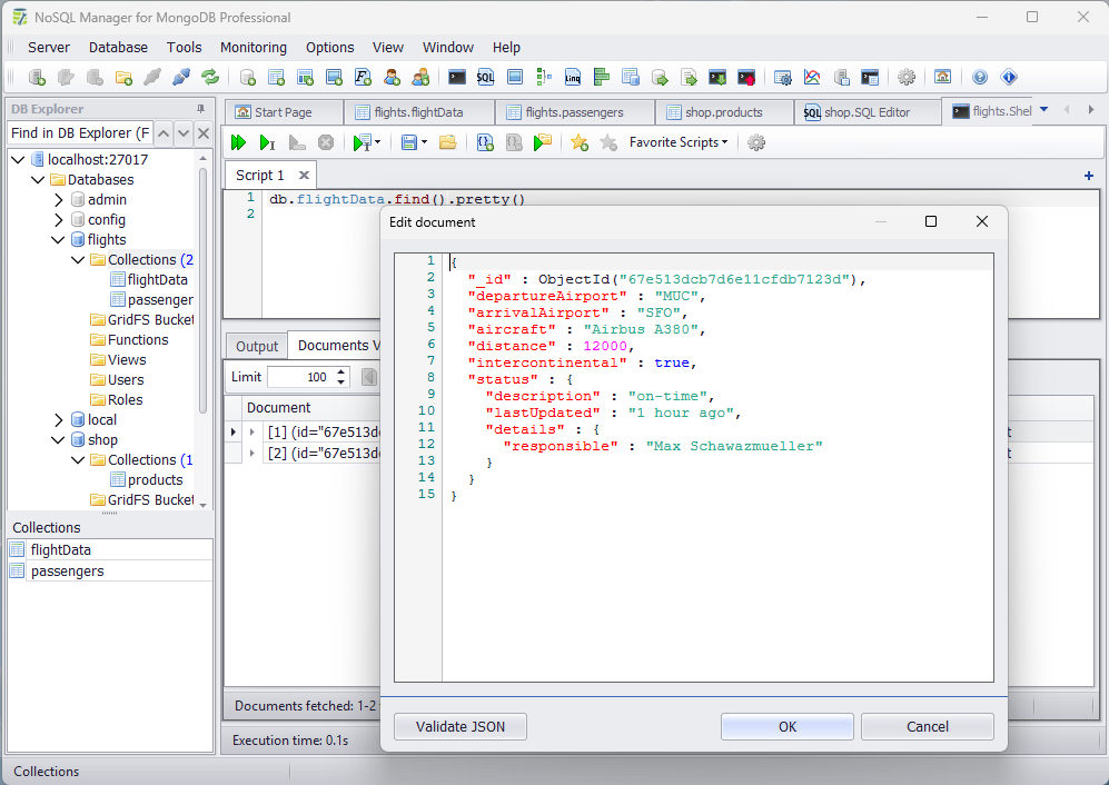 MongoDb NoSQL Manager