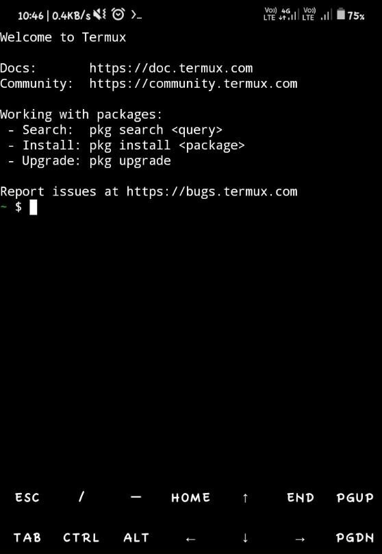 Here we are using termux