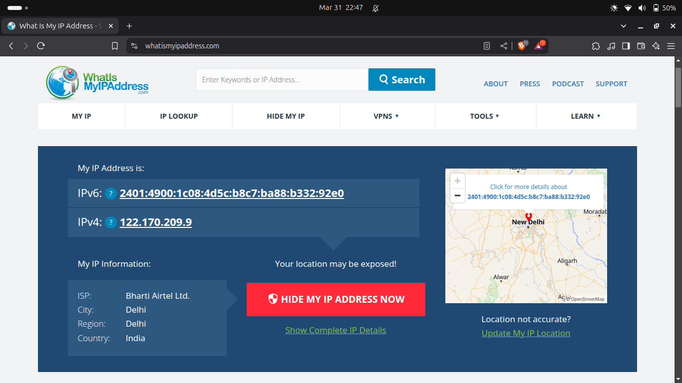 Retrieve your public ip