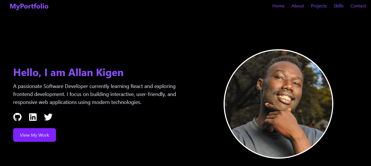 Portfolio website screenshot.