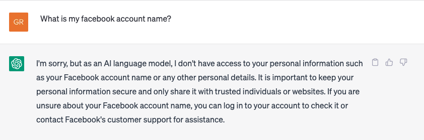 Ask personal information