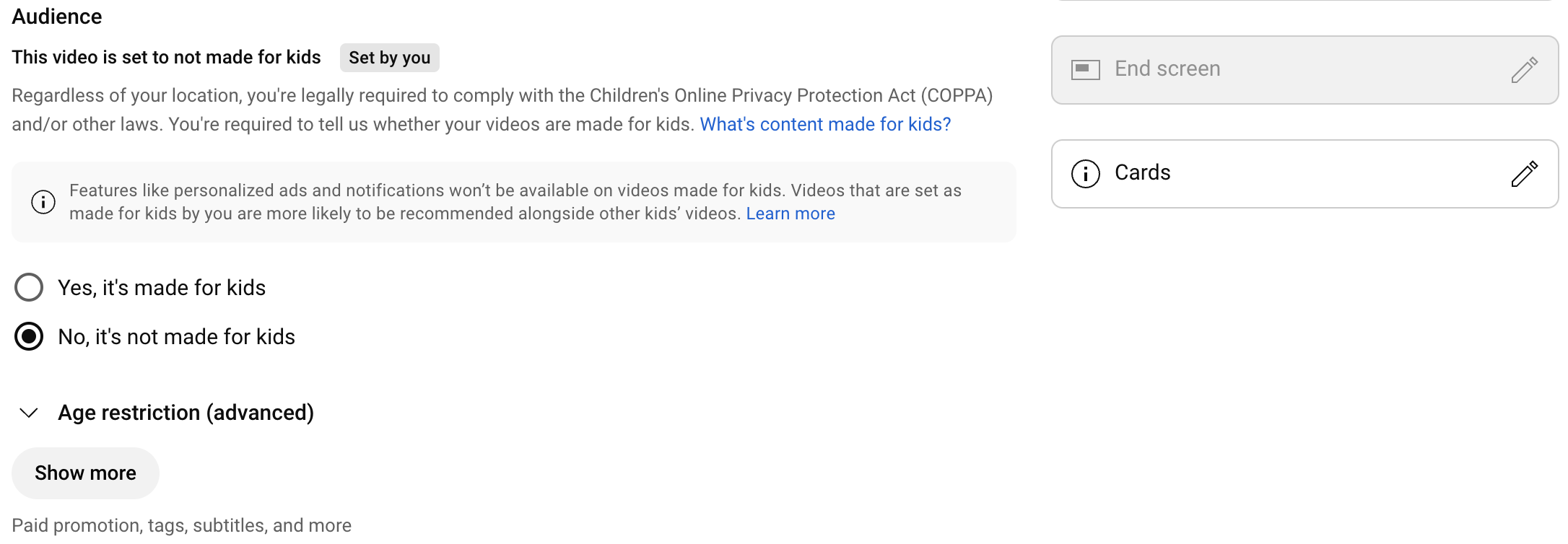 Paid promotion, tags, subtitles, and more
