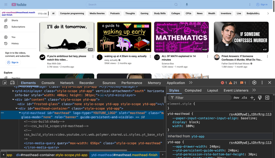 Masthead cleanup