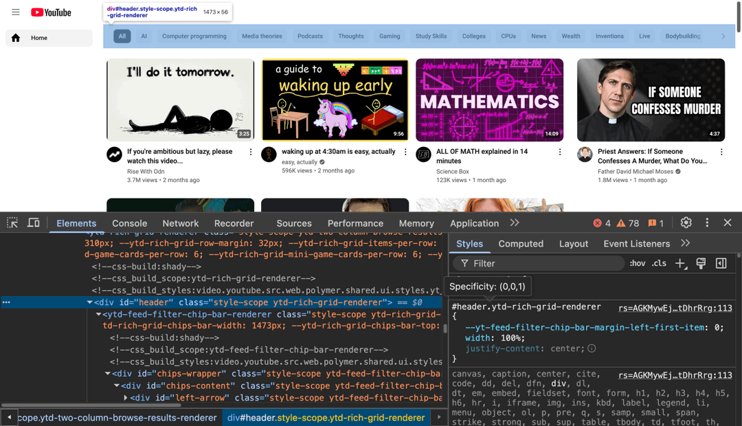 Home page cleanup