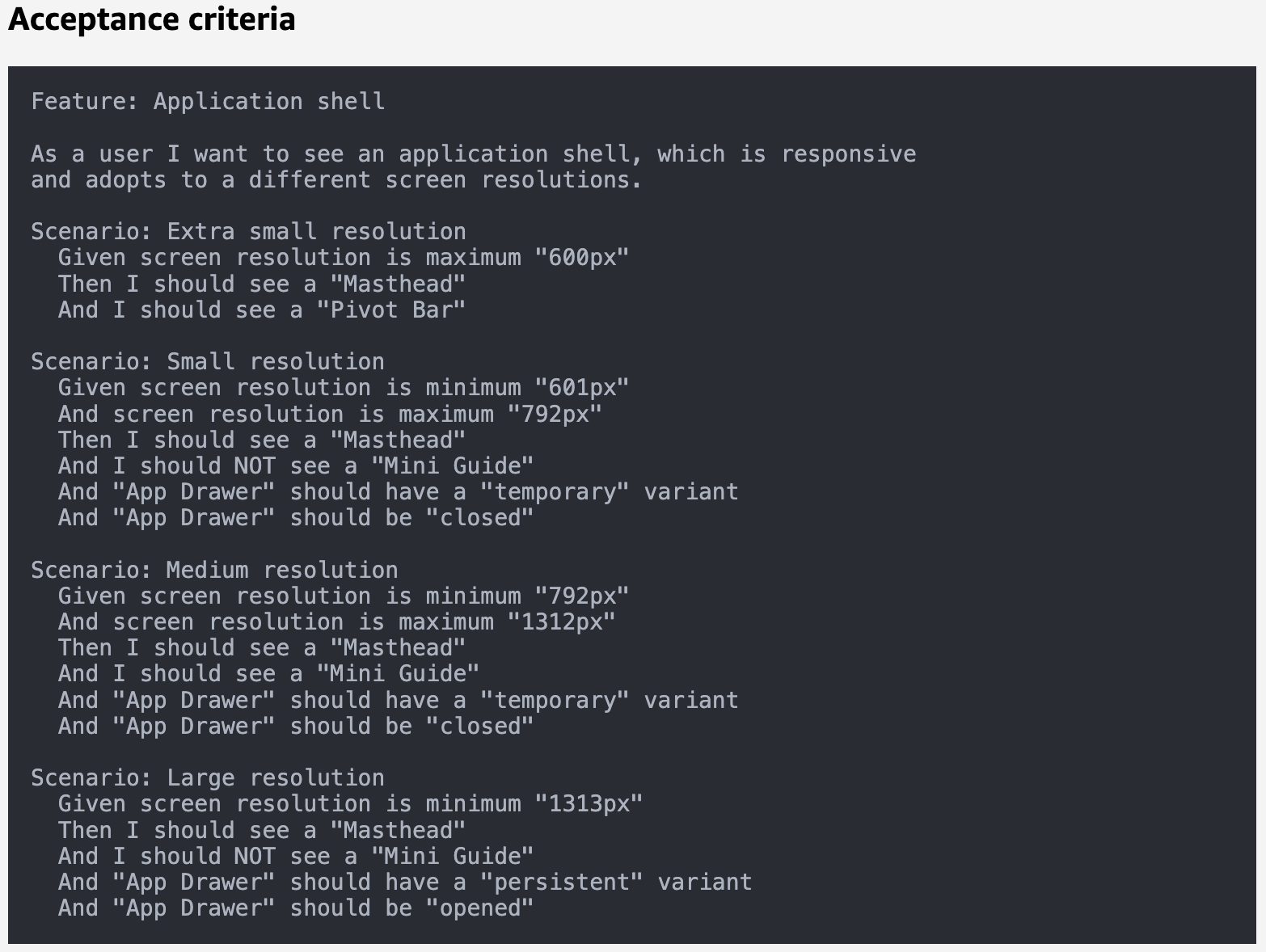 CodeCatalyst no gherkin support