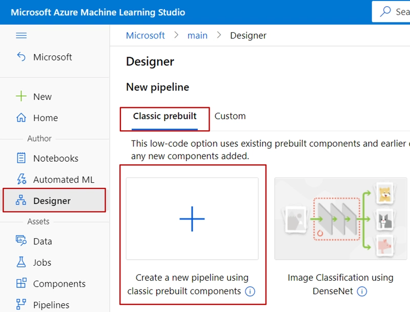 No Brainer Machine Learning model in Azure