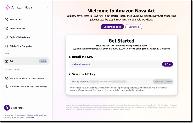 Amazon AGI announces research preview of Amazon Nova Act: Build agents that take action in web browsers