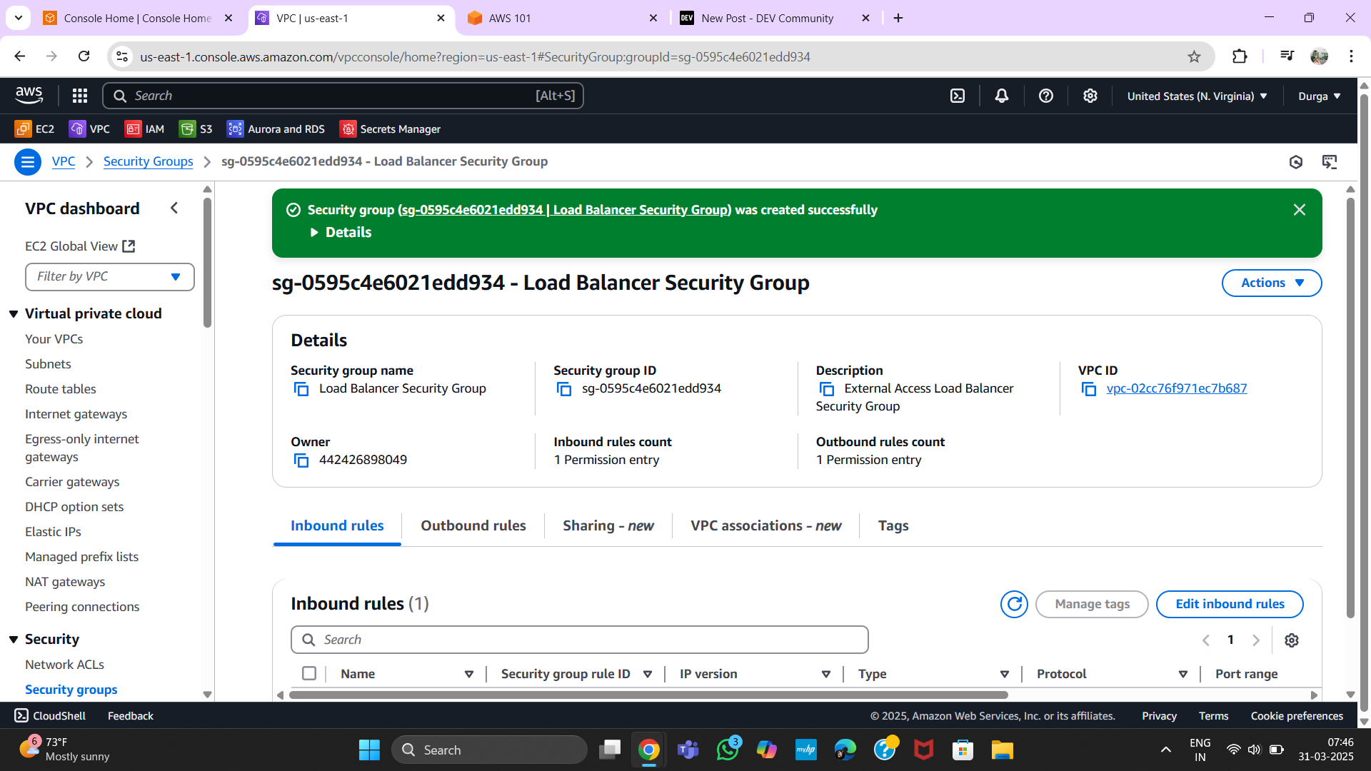 Security Group Details