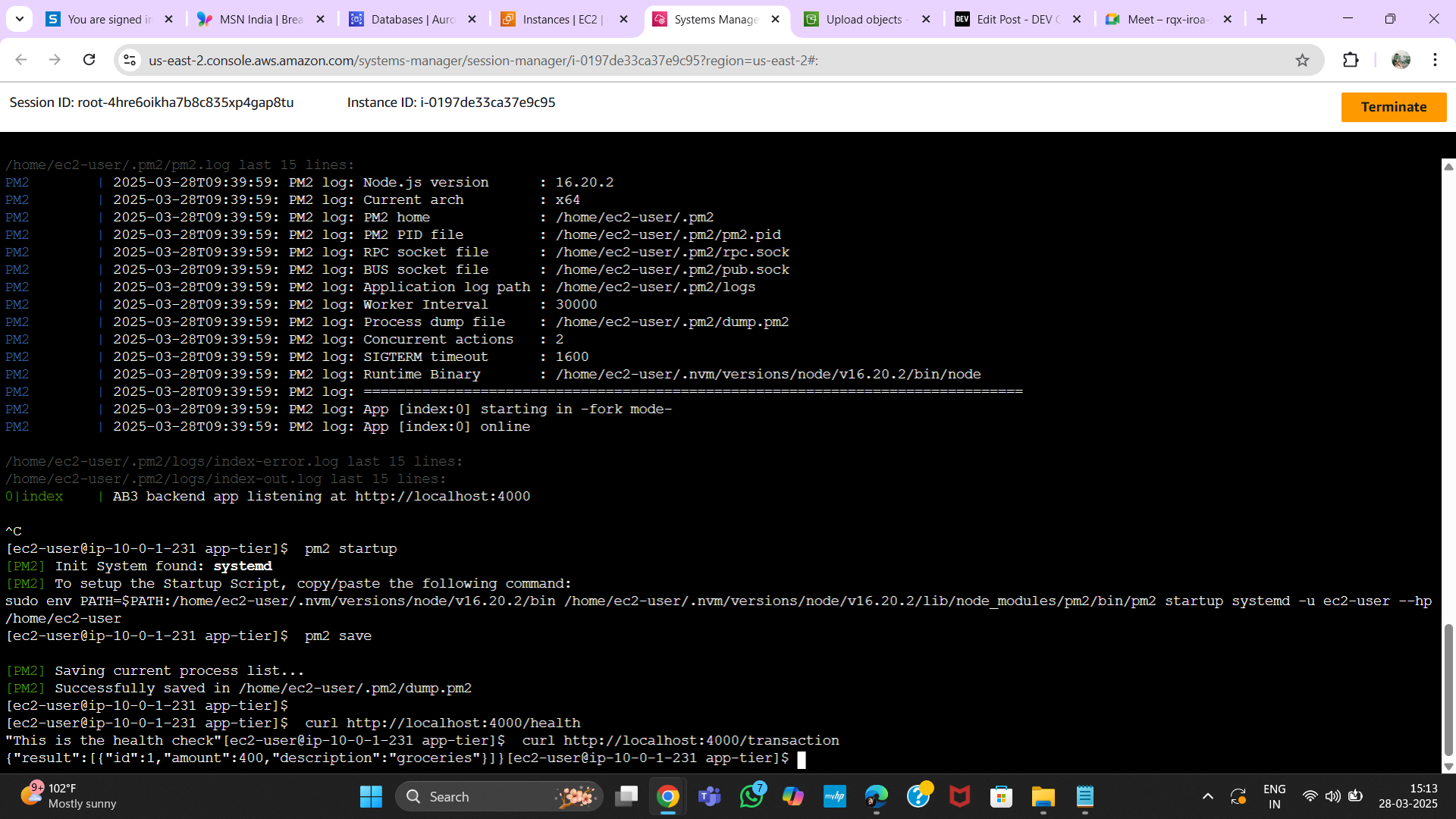 Instance Running