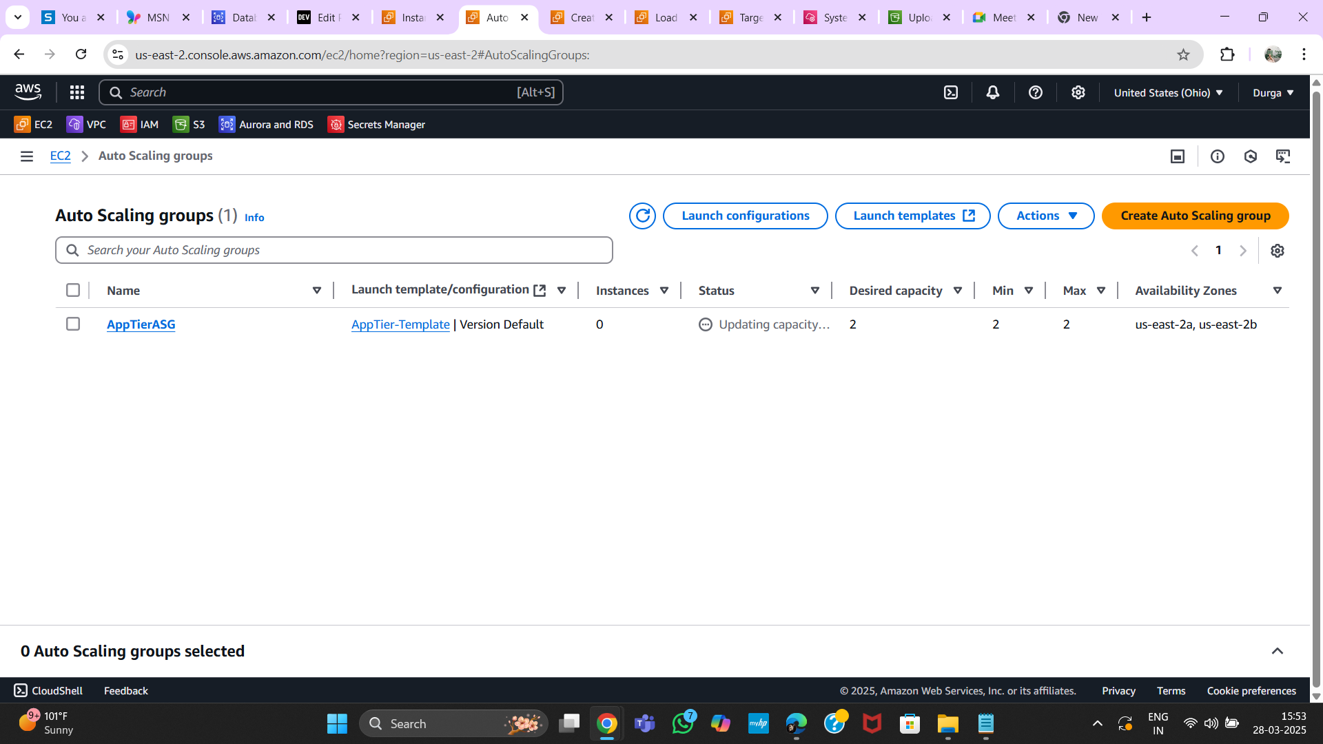 Auto Scaling Group Configuration