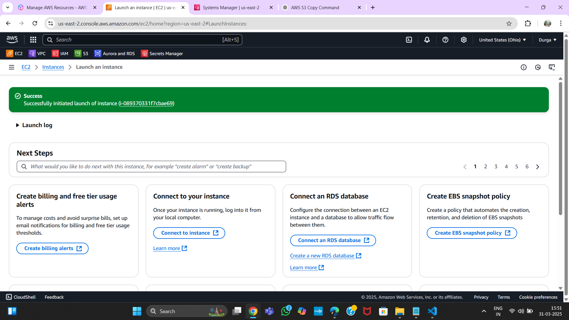 Creating Web Tier Instance