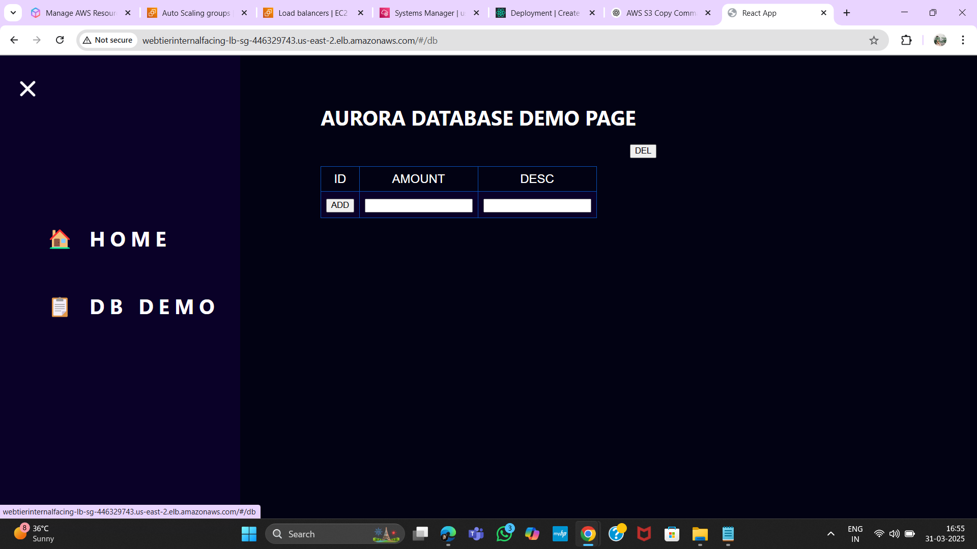 Web App Running
