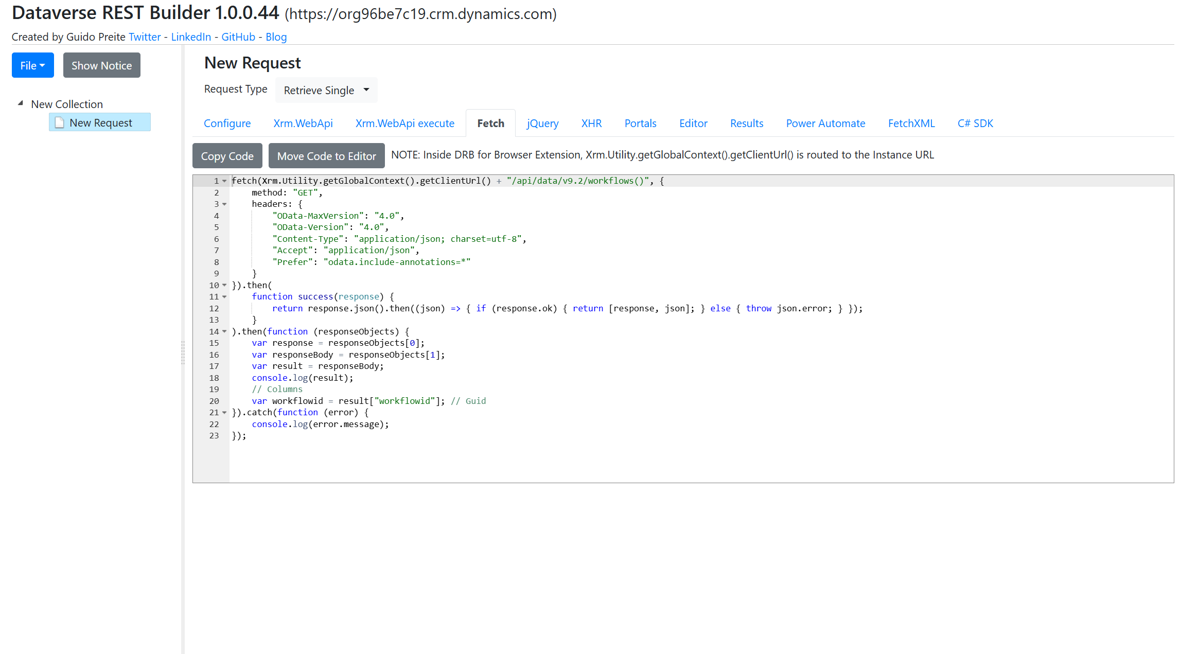 dataverse rest builder