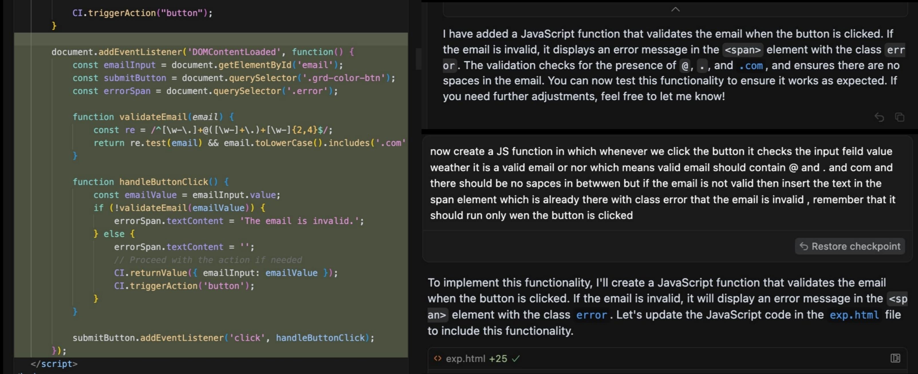 JS function example