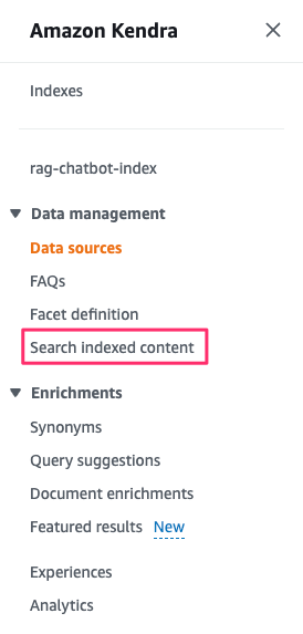 Amazon Kendra Navigation Side Tab