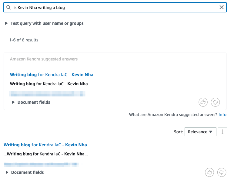 Amazon Kendra Search Tool