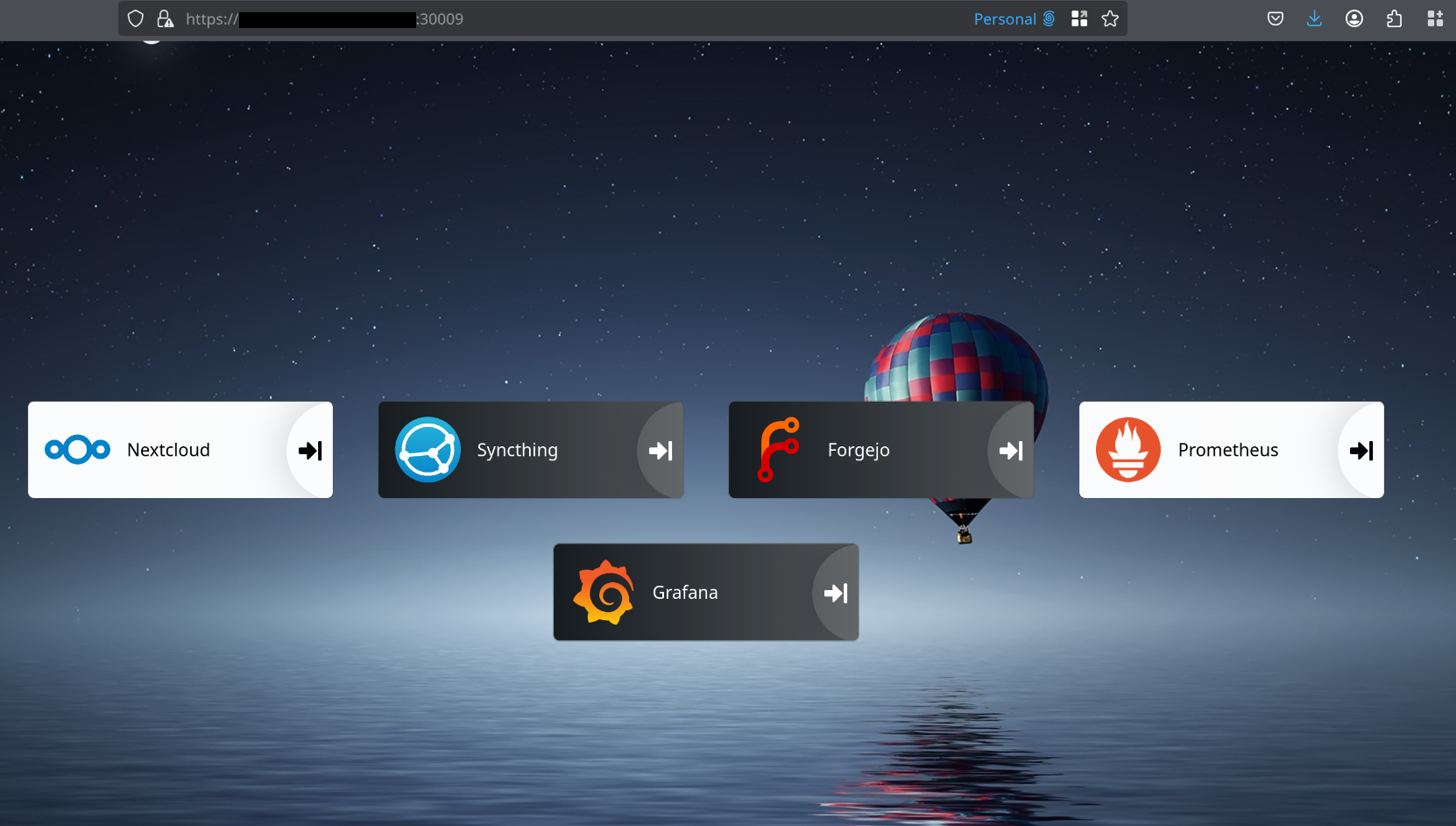image of a successful Helm deployment with the shortcuts to each service