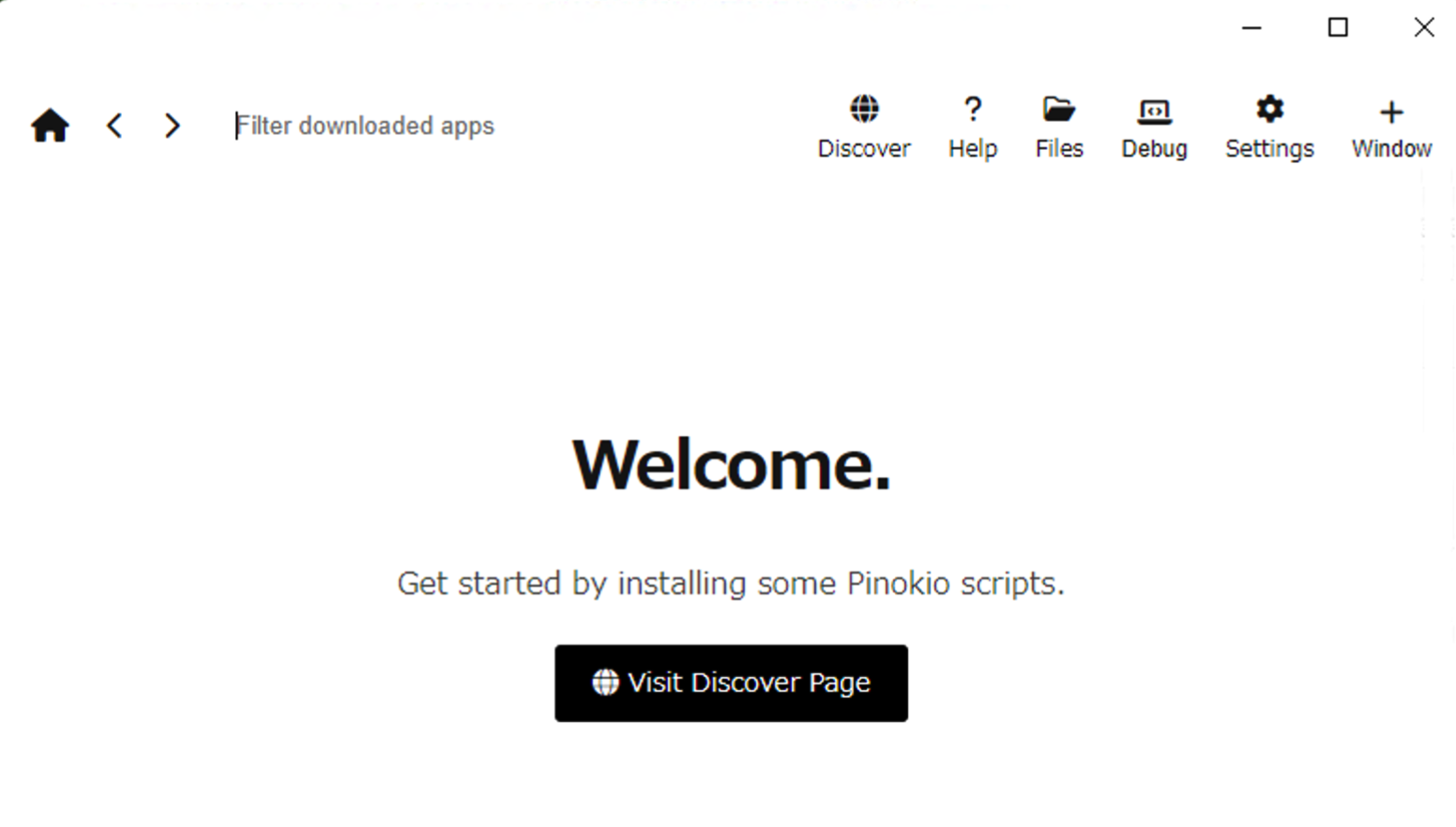 pinokio setup screen