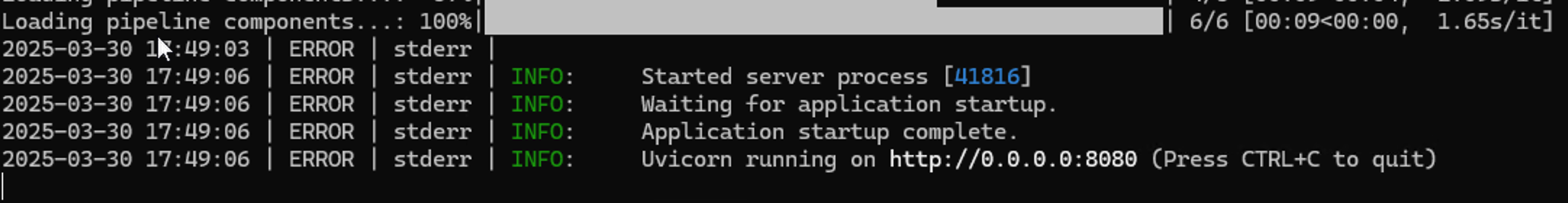 Server up and running