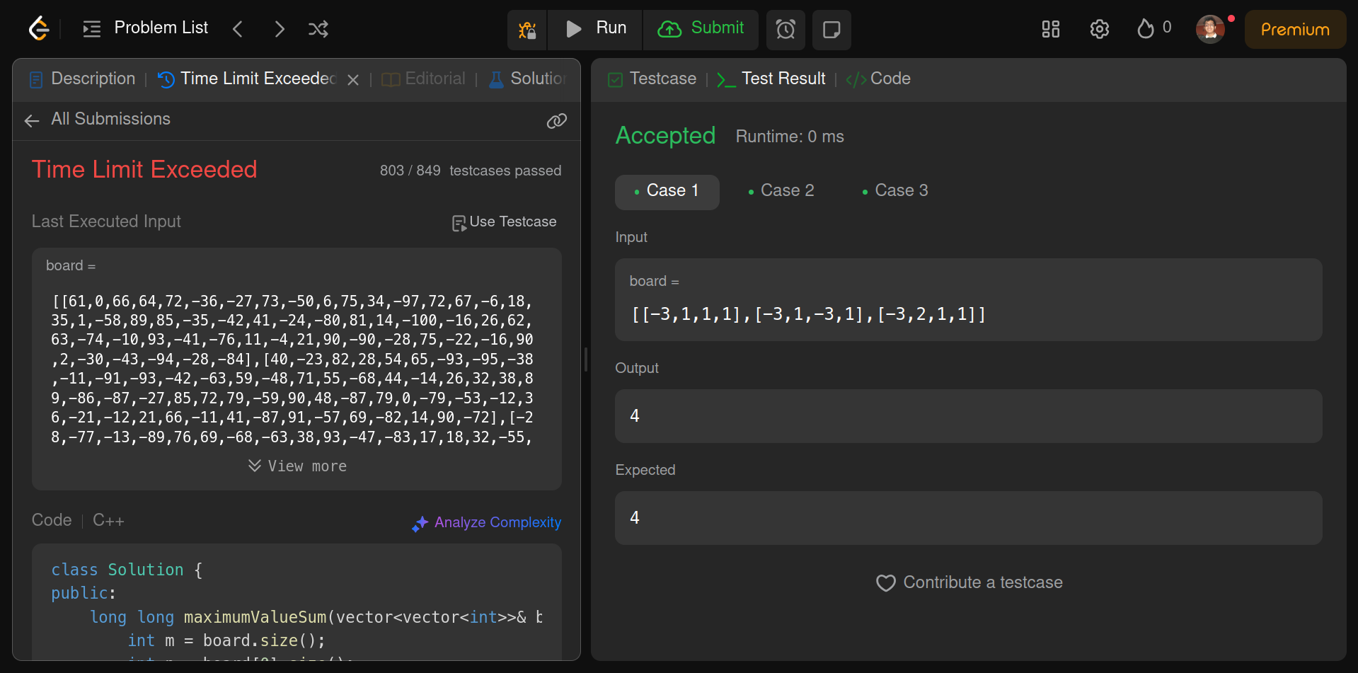 LeetCode TLE code from Gemini 2.5 AI Model
