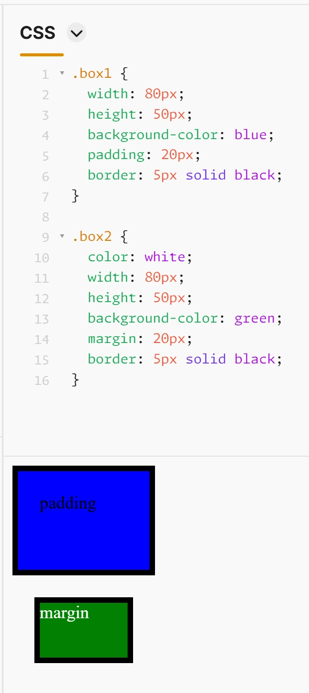 How I differentiate between padding and margin
