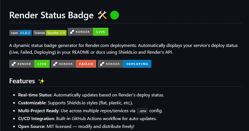 How to Add Live Deploy Status Badges to Your Render Projects
